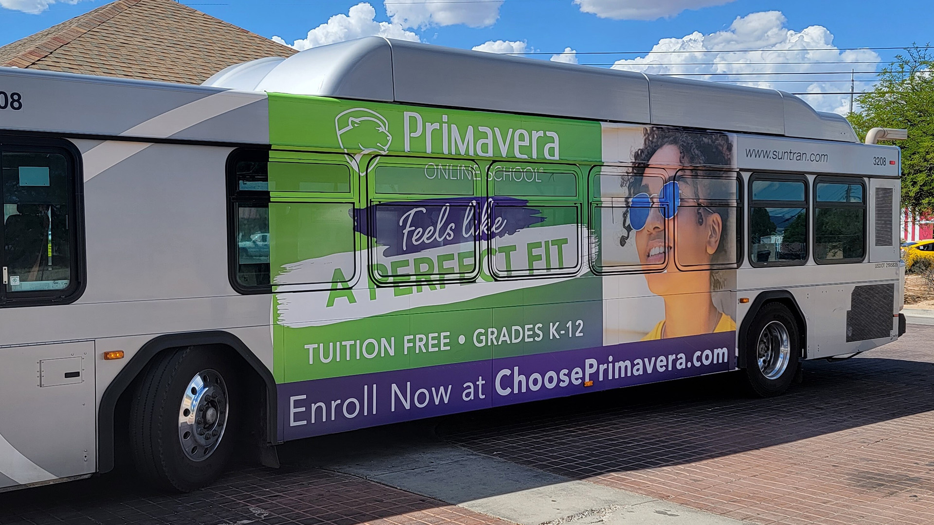 Cover image for Primavera Online School Metro Bus Wrap project.