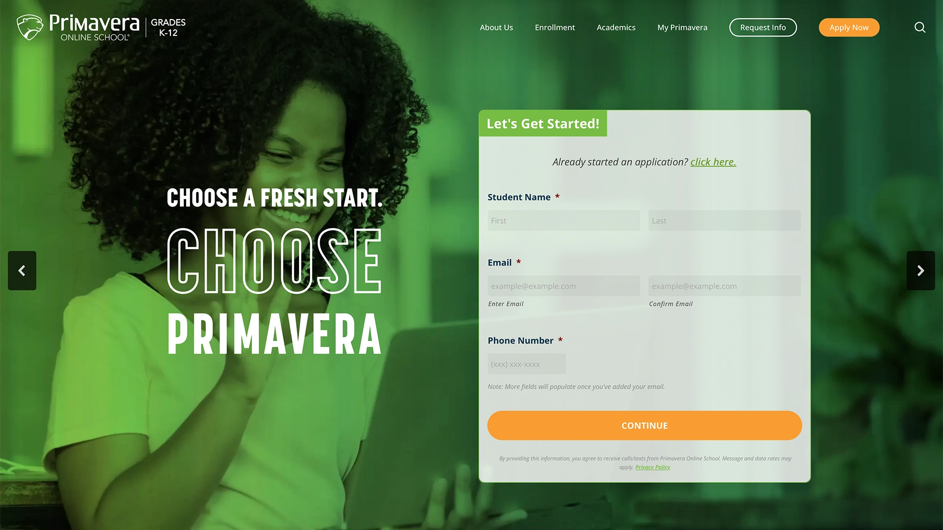 primaveraHomepage_1080px Cover image for Primavera Online School website project.